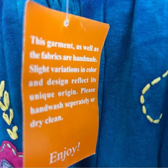 KPC 100% Cotton Embroidered 90's Y2K PatchworkPants, Boho Hippie Free Spirit, XL - Picture 6 of 7